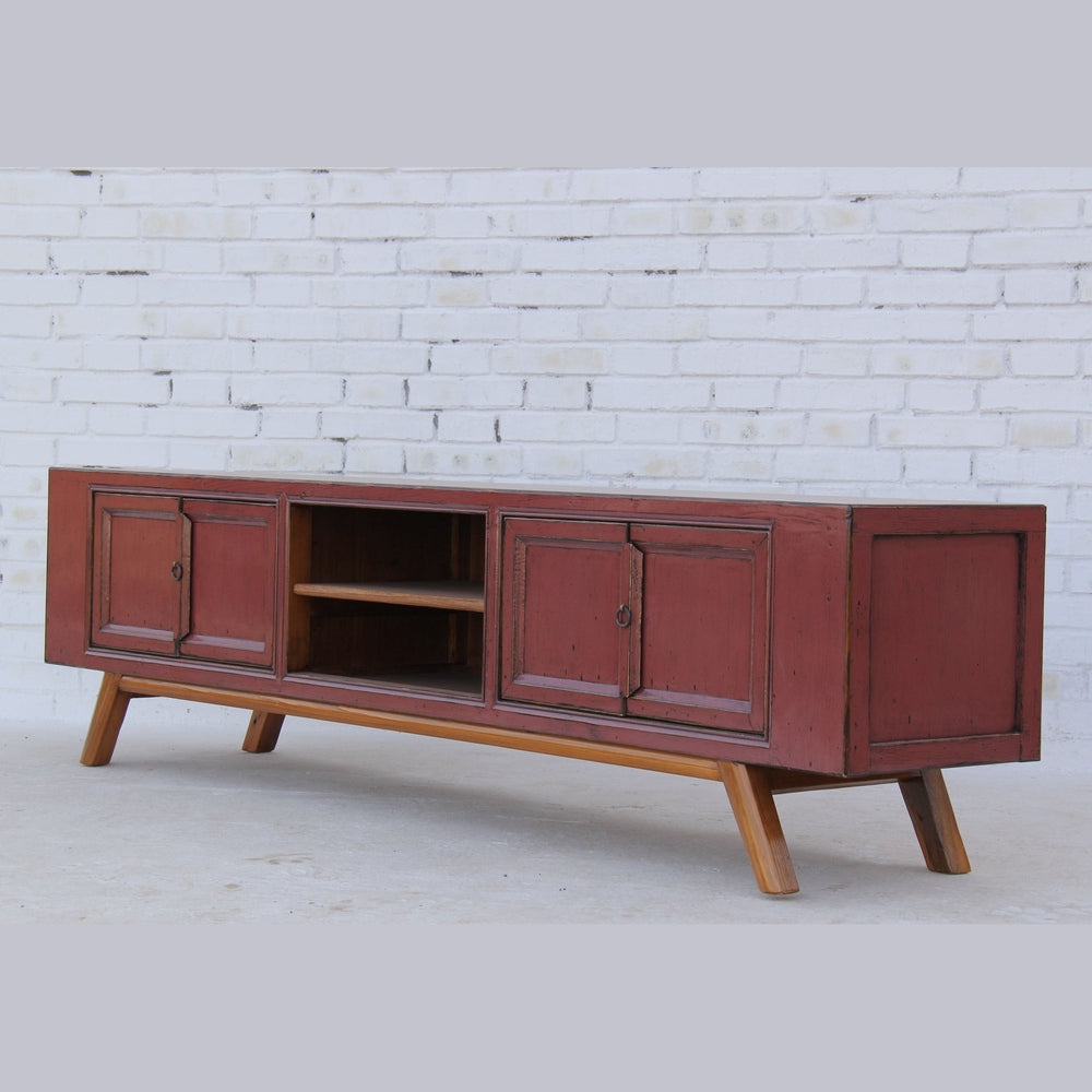 TV Shabby Chic China Lowboard Massivholz Altrosa 200cm