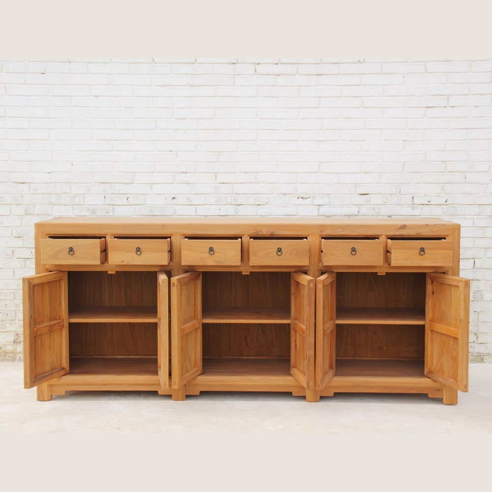 Aufwendig verarbeitetes Chinesisches Sideboard aus massivem Naturholz