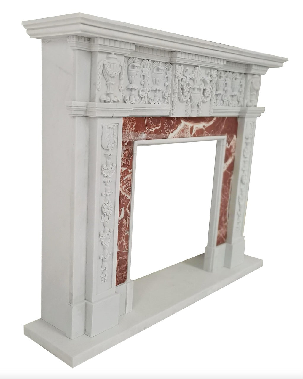 Echter Mamorkamin in zwei farbigem Naturstein in klassischem Design