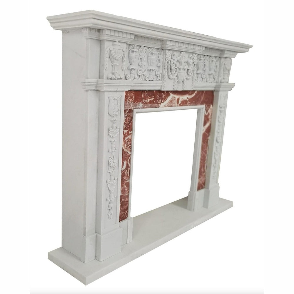 Echter Mamorkamin in zwei farbigem Naturstein in klassischem Design