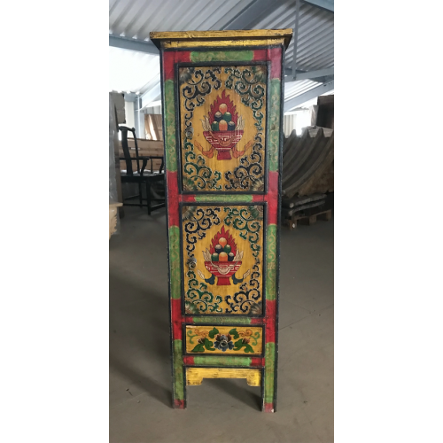 Tibet Konsole Nichenschrank bunte Motivbemalung