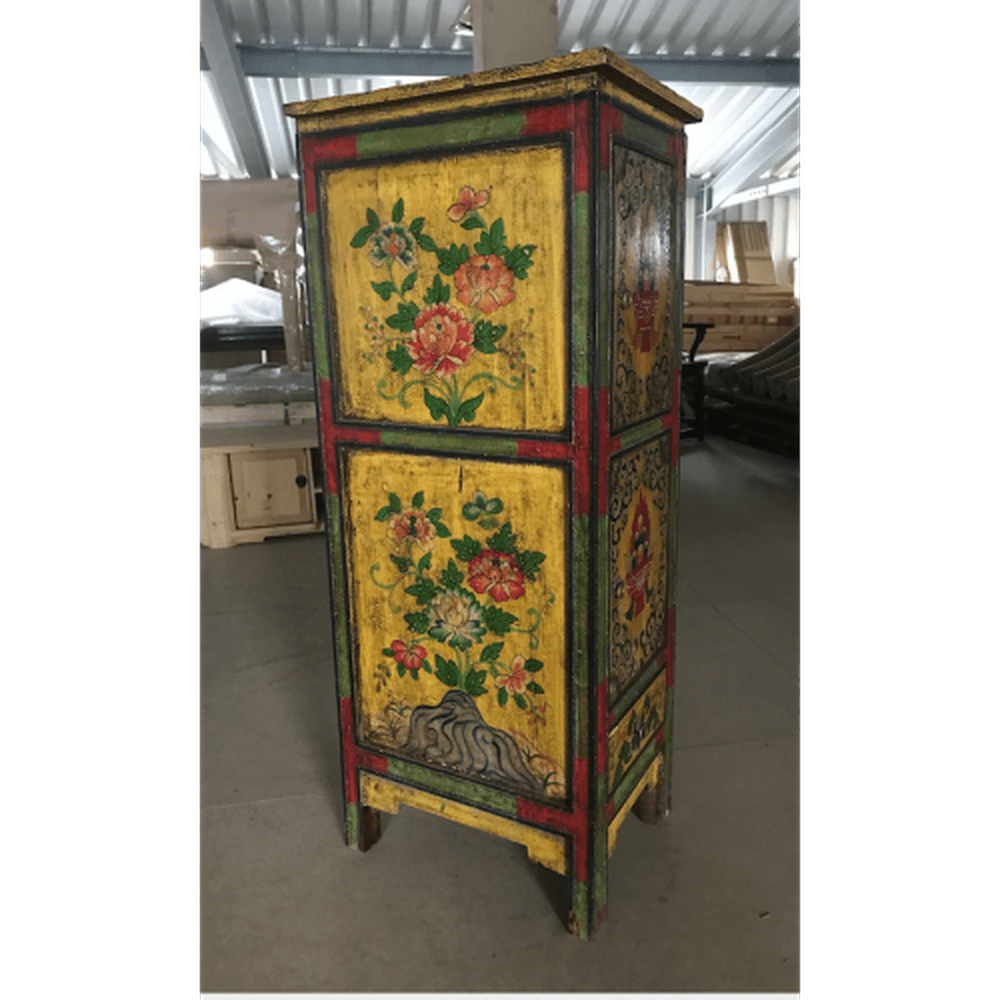 Tibet Konsole Nichenschrank bunte Motivbemalung