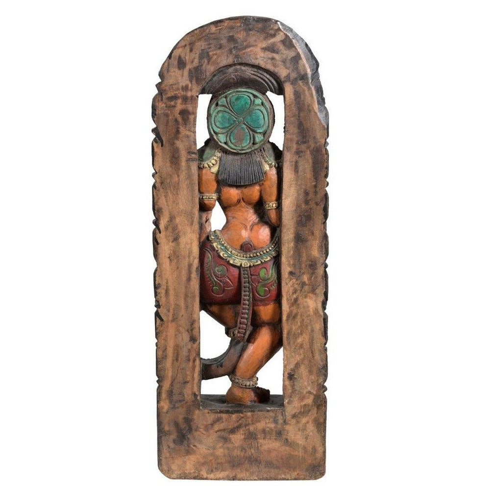 Bunt bemalte indische Statue aus Holz