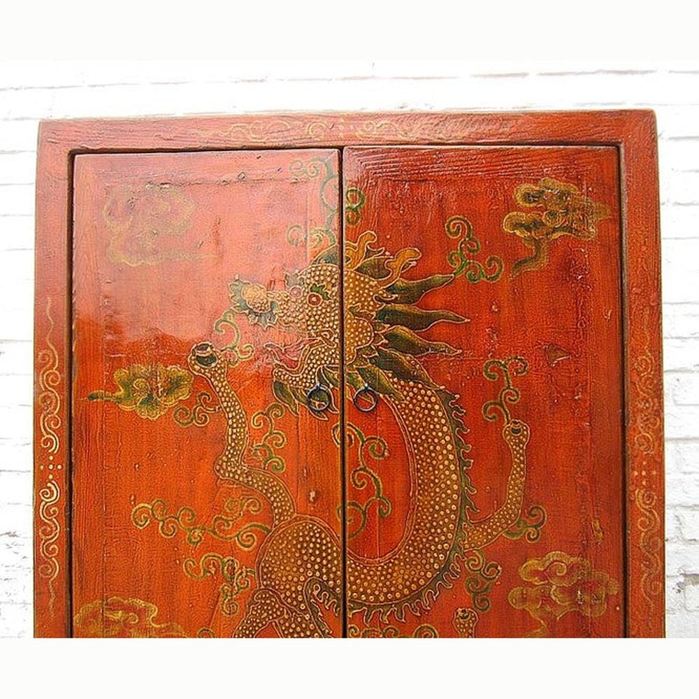 Tibet Schrank mit Drachen Motiv