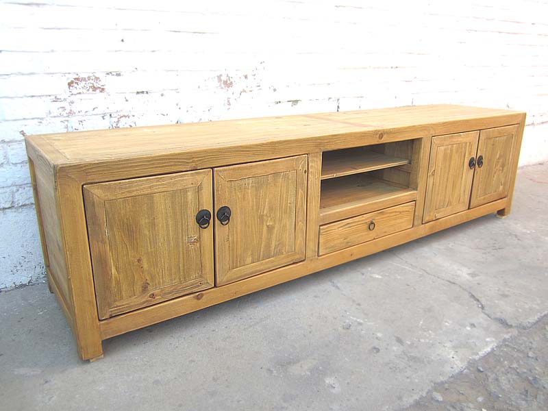 Asien sehr große TV Kommode Lowboard für Flatscreen antik vintage helles Holz Landhausstil
