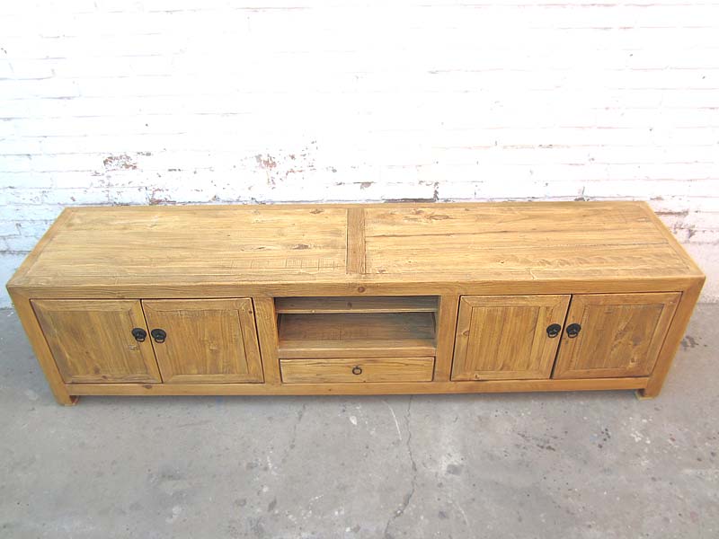 Asien sehr große TV Kommode Lowboard für Flatscreen antik vintage helles Holz Landhausstil