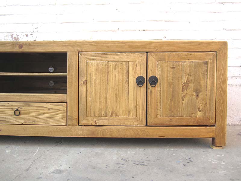 Asien sehr große TV Kommode Lowboard für Flatscreen antik vintage helles Holz Landhausstil