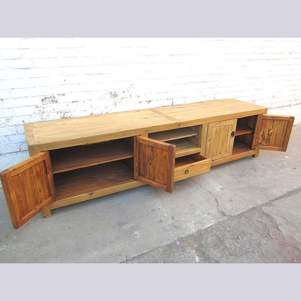Asien sehr große TV Kommode Lowboard für Flatscreen antik vintage helles Holz Landhausstil