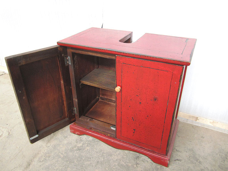 China Waschtisch Unterschrank Pinie Hochglanz Rot