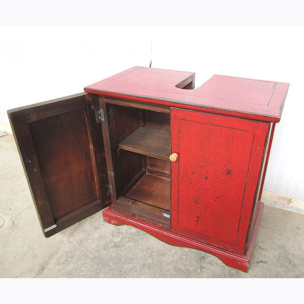 China Waschtisch Unterschrank Pinie Hochglanz Rot