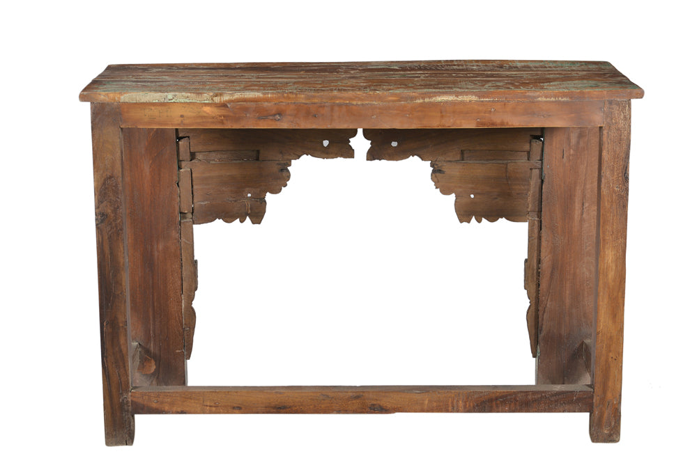 India breite Konsole Sideboard Tisch antike Schnitzerei und Bemalung Rajasthan