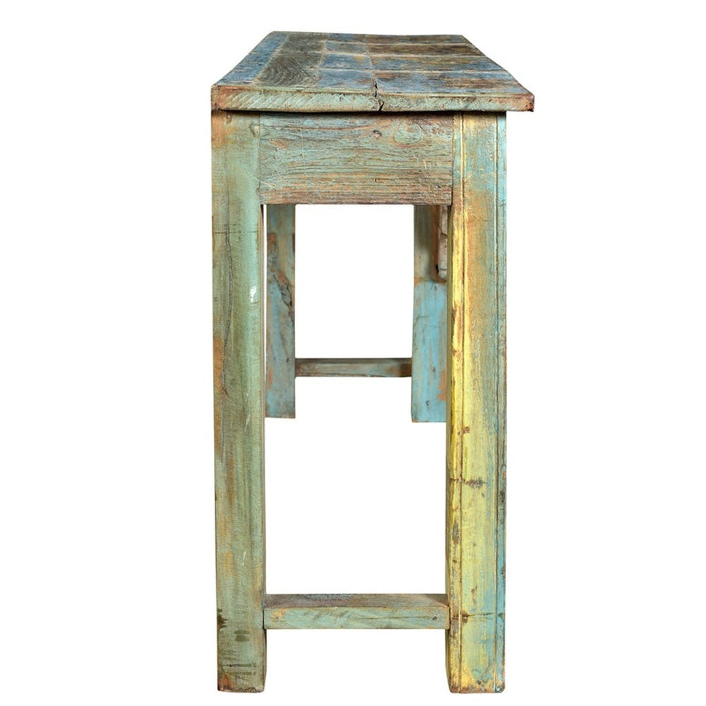 India zart bemalte Konsole Tisch Sideboard antike Schnitzerei Rajasthan Möbel