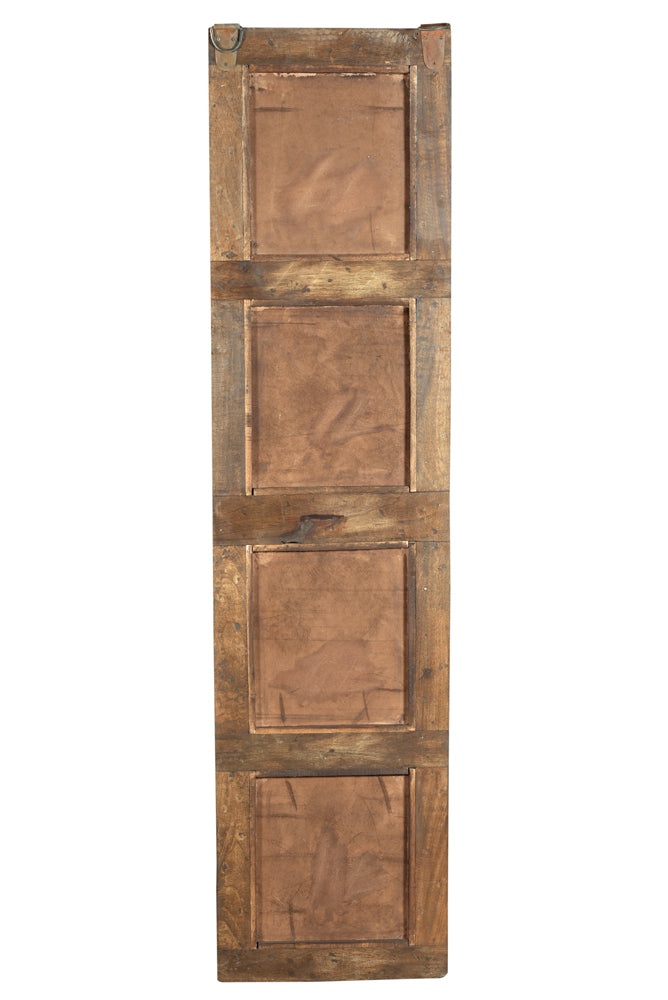 Indien mannshoher Spiegel lichtblauer Holzrahmen (antik ca. 1920) aus Türflügel shabby chic