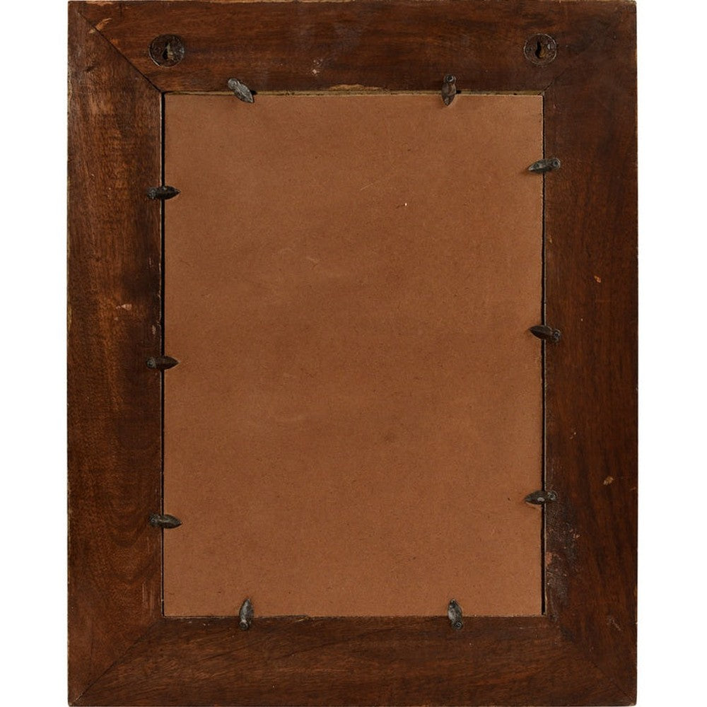 Indiaantiker Spiegel quadratische Form Spiegel rosa Holzrahmen shabby chic Einrichtung