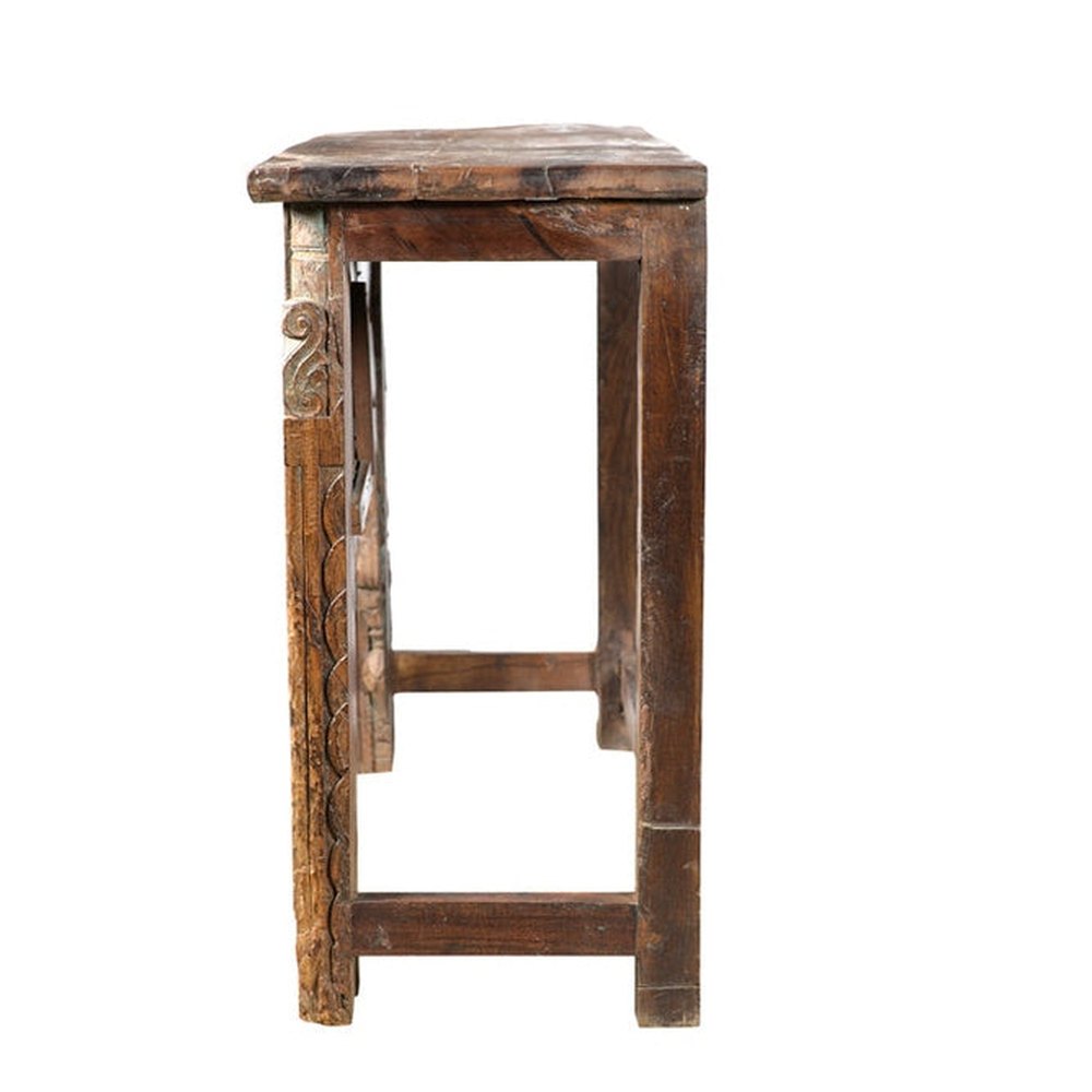 Old India massives Sideboard Konsole Beistelltisch herrschaftlich beschnitztes Frontdekor