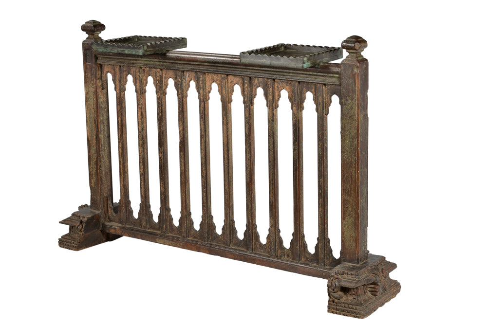 Indien Konsole Theke Raumteiler aus Balkongeländer feine koloniale Schnitzerei 1930