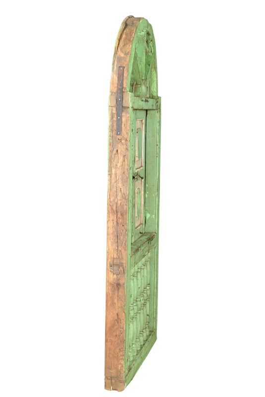 Indien großes halbrundse Fenster Einbau Segment grüne Antiklook Goa ca 1925