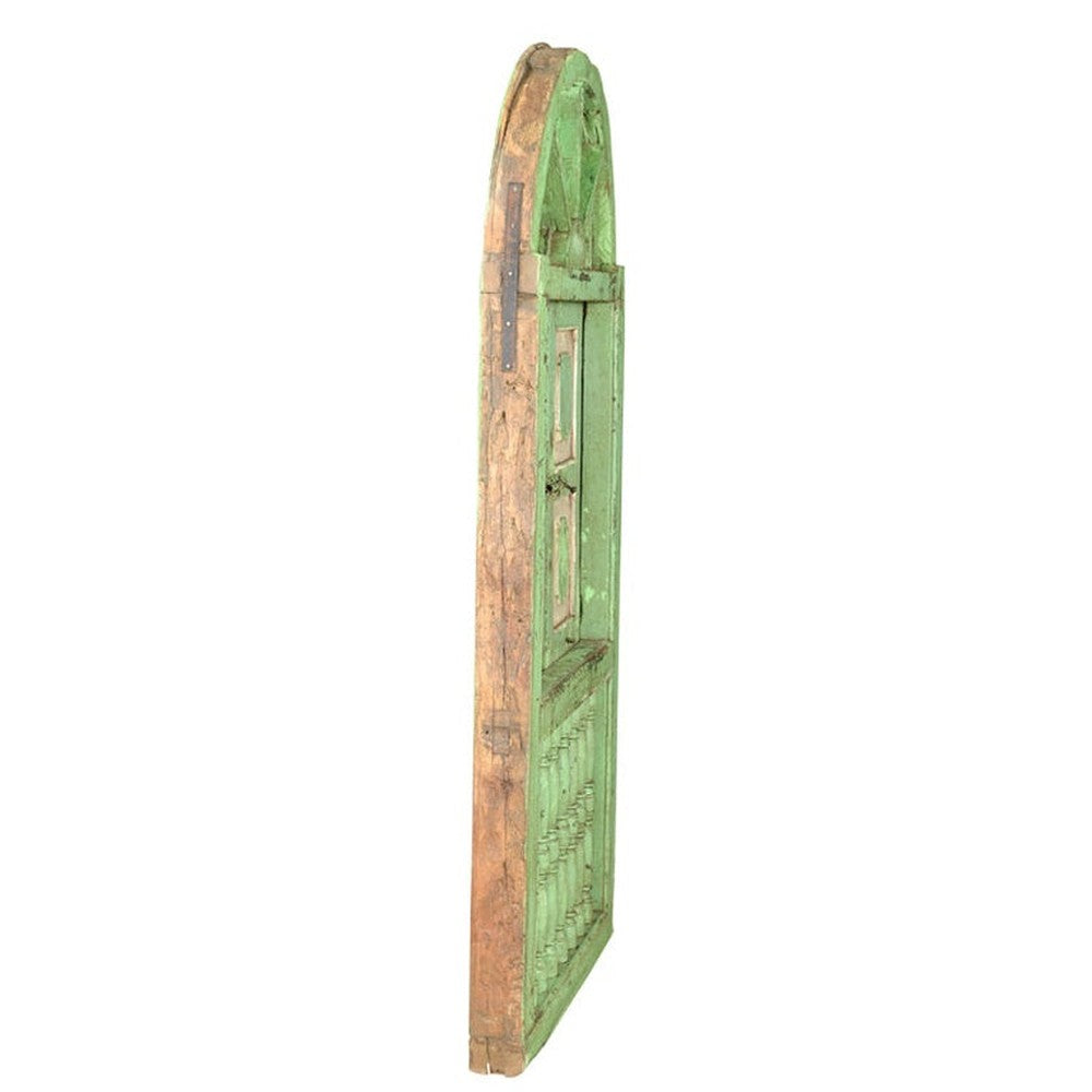 Indien großes halbrundse Fenster Einbau Segment grüne Antiklook Goa ca 1925