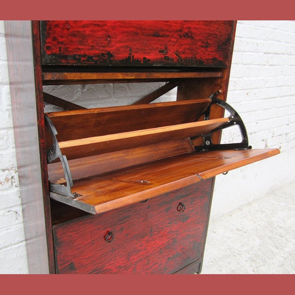 China Schuhschrank mit 3 Faechern Kommode highboard Pinienholz D SD.D.19.