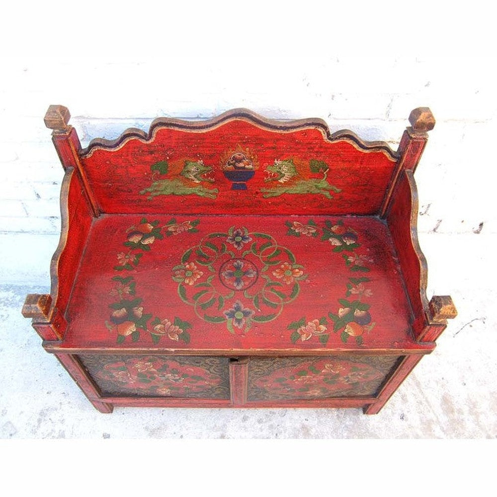 Tibet klassisches Mini Lowboard ideal auch als Bank oder Blumentisch