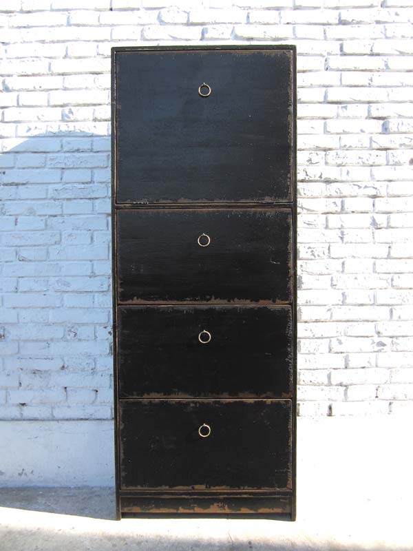 China hohe Kommode Schuhschrank schwarz