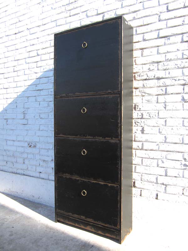 China hohe Kommode Schuhschrank schwarz