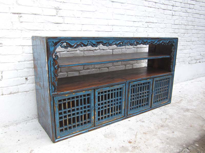 China shabby chic breite Kommode Regal Anrichte Sideboard Pinie antikfinish
