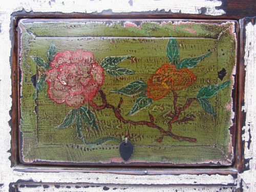China shabby chic Lowboard flache Anrichte fuer TV Flachbildschirm Pinie antikweiss