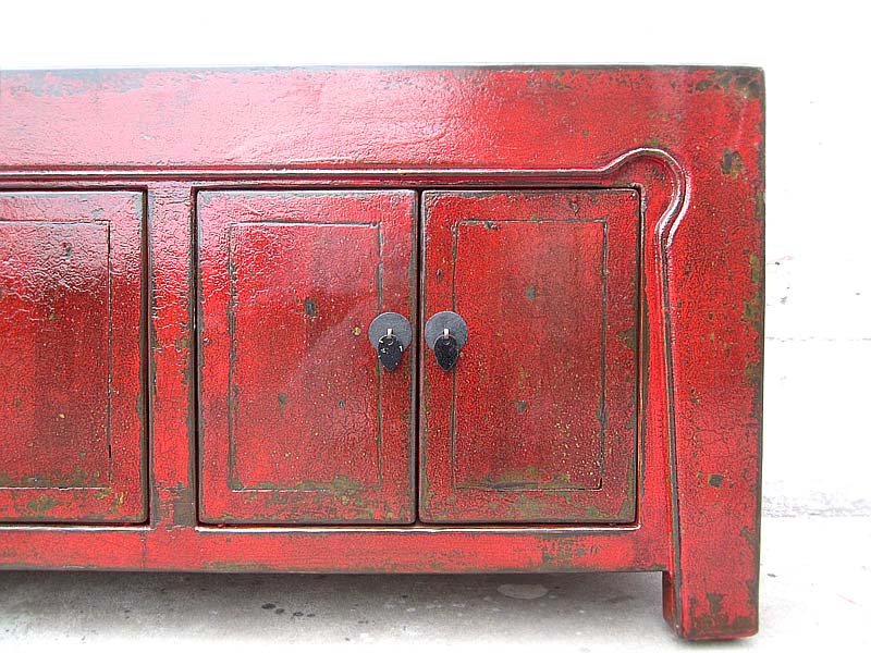 Asien antikes Lowboard Anrichte braunrot Massivholz für Flachbildschirm