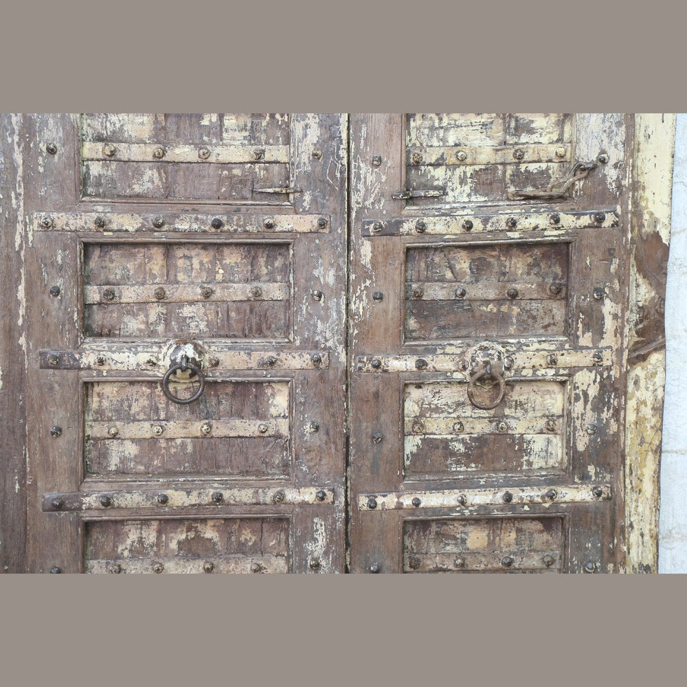 Indien massive Tür antik Teak VI-ED-017