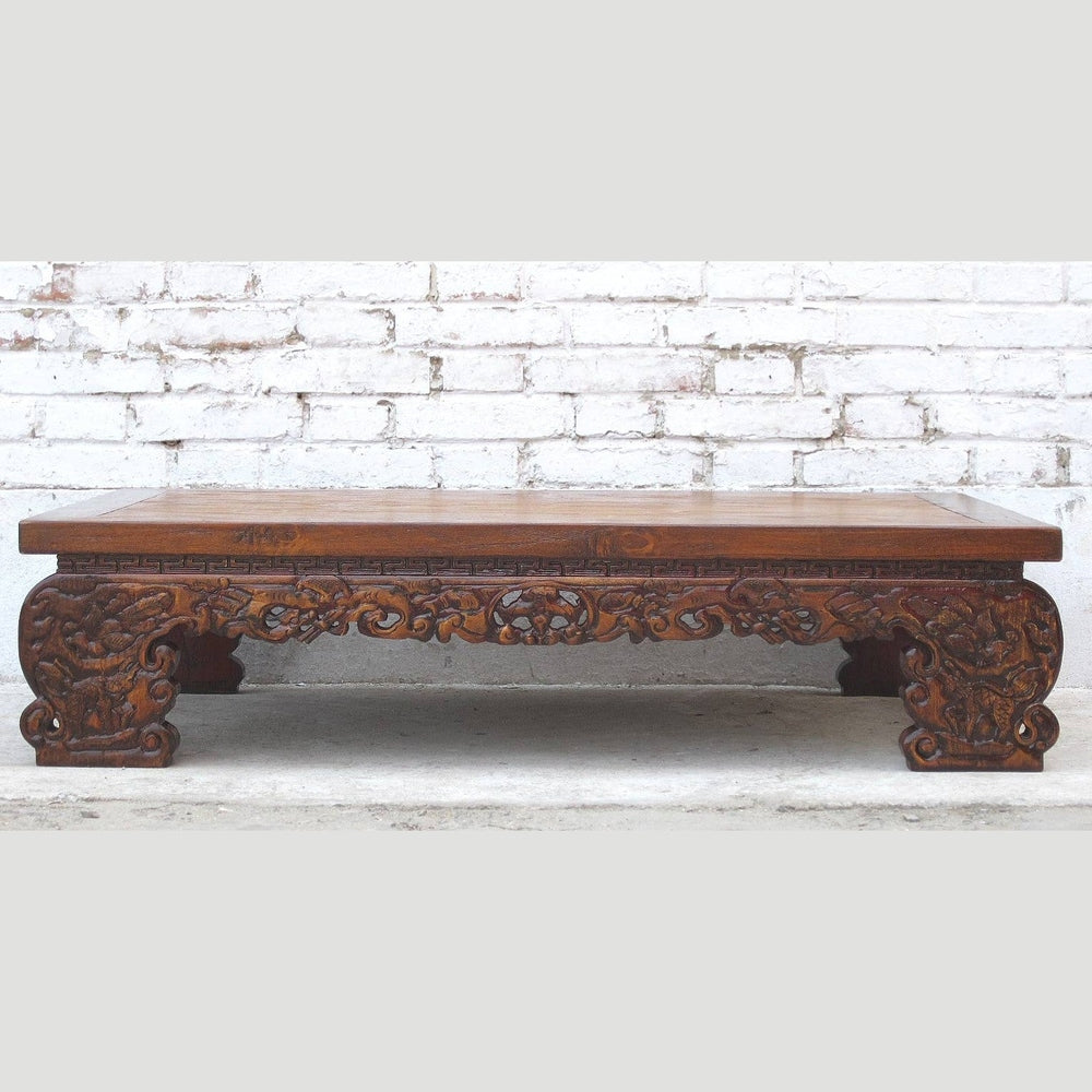 China traditionell flacher Opiumstil Tisch Couchtisch Pinienholz 1920
