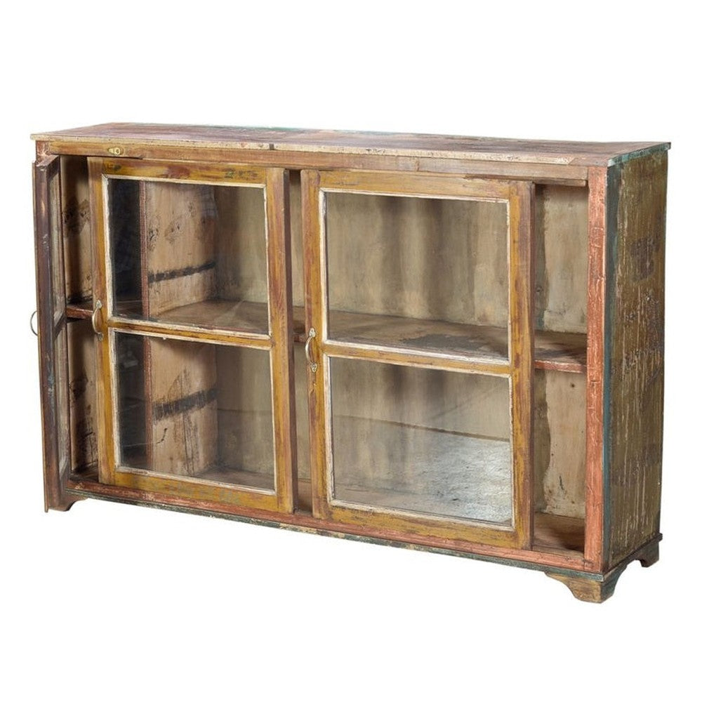 Luxury-Park Palisander Glasvitrine aus Indien – Dunkles Holz mit Einlegeböden
