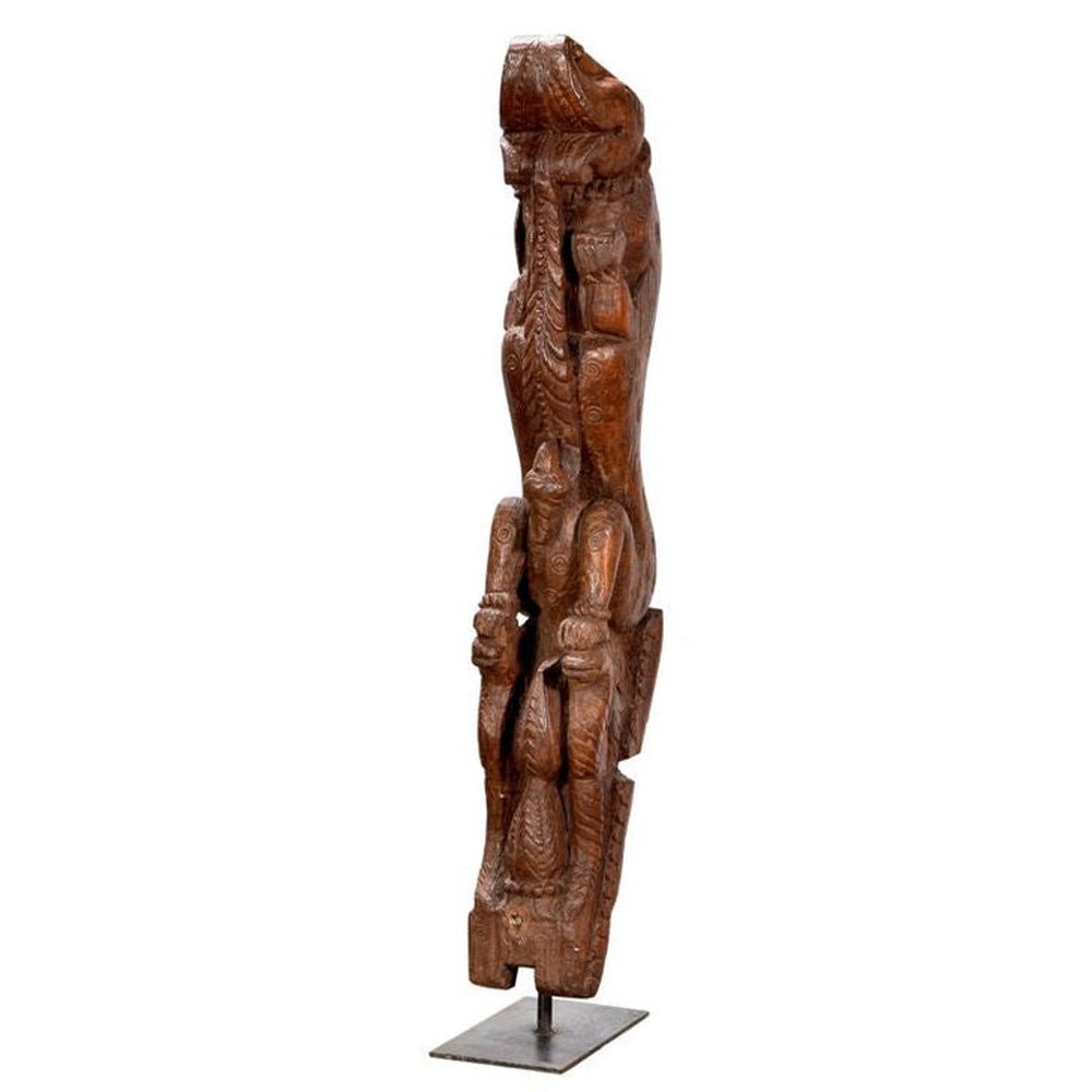 Luxury-Park Dekorative Skulptur aus Indien (1900) – Antikes Kapitel auf Standsockel