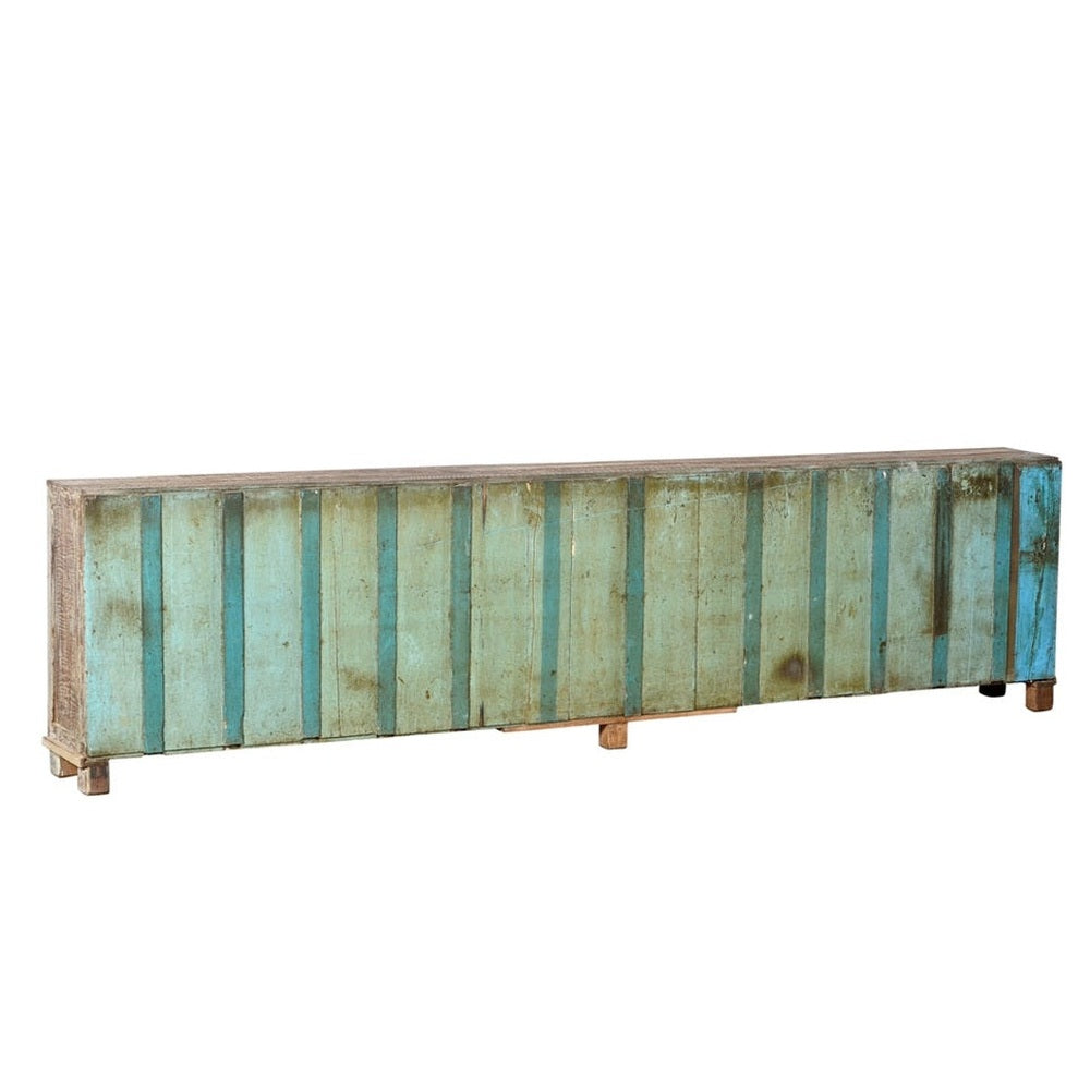 Indien 1910 300cm Ladentheke Glasvitrine Kredenz 3m lang shabby chic Gujarat