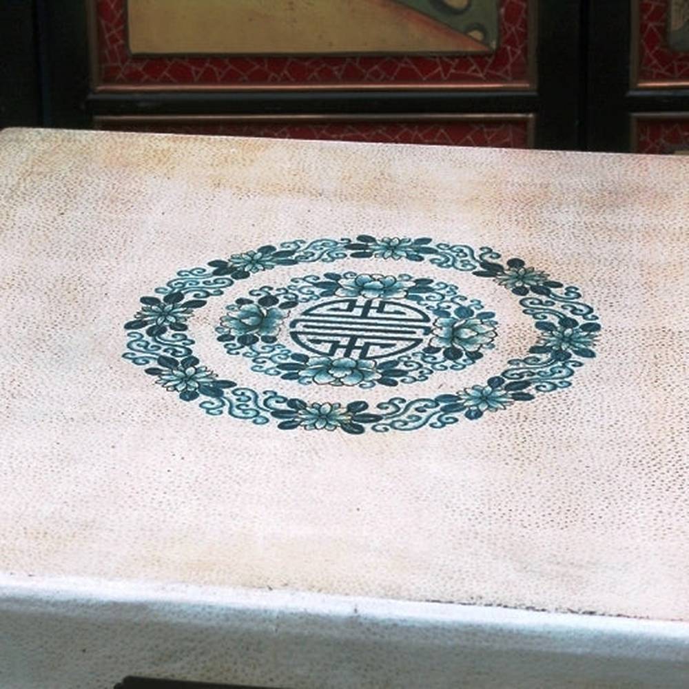China Würfel Truhe Box kubisch weiße Oberfläche und Blumenmotiv Ulme