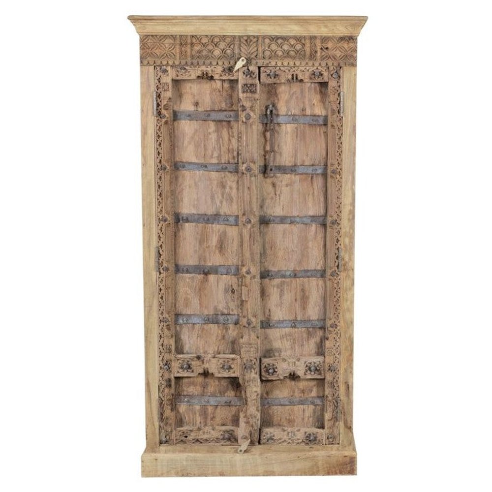 MANGO & TEAK Schrank Indien antike Tuer neuer recycelter Korpus