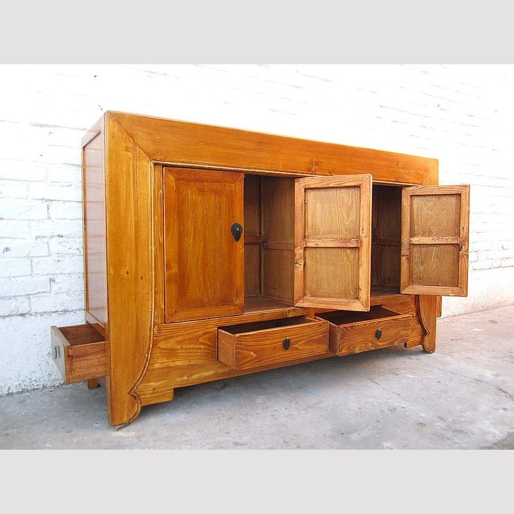 Asien Kommode Sideboard honigbraun Naturholzfarben Landhausstil