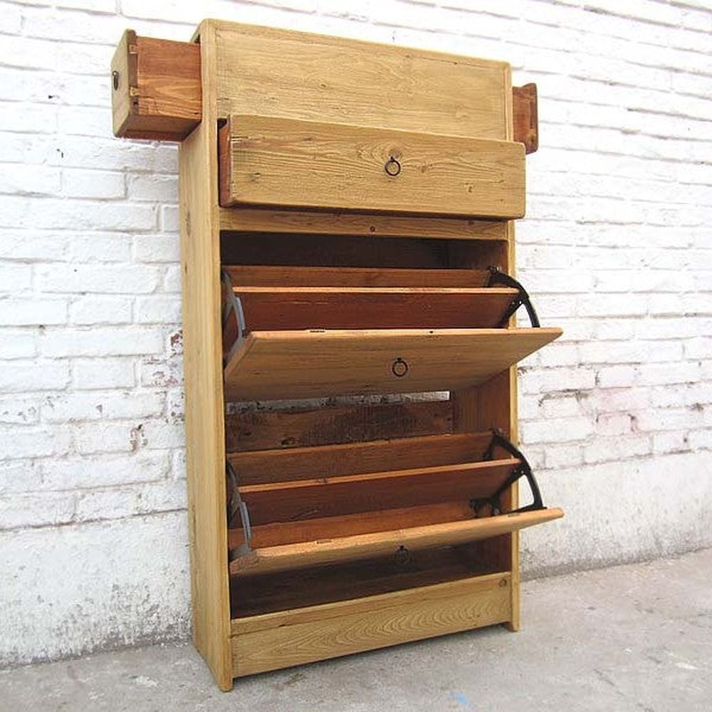 China Kommode Schuhschrank naturfarben Vollholz Landhausstil