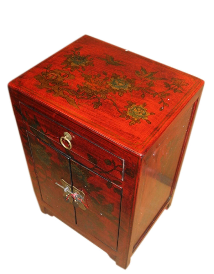 China Kommode bemalt Nachtschrank Schubladen & Türen