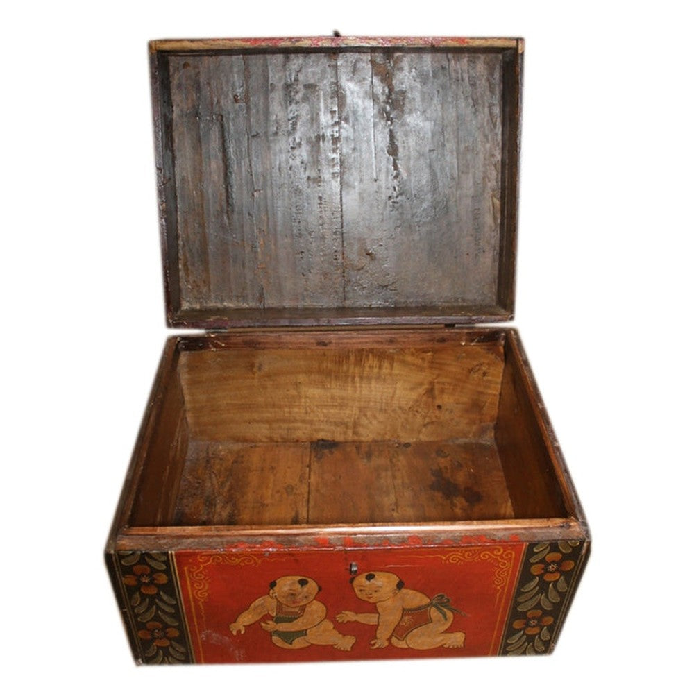 China 1940 zierliche Truhe Schmuck mit hübscher Bemalung