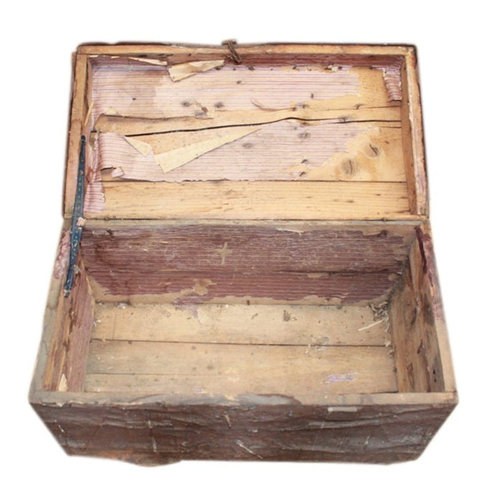 Bulgarien 1930 kleine Truhe aus Metall Antiklook Gebrauchsspuren shabby chic