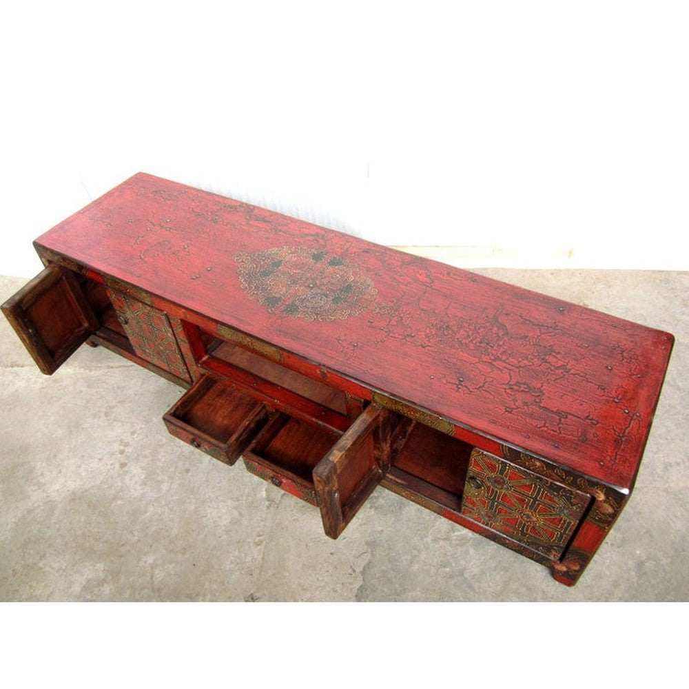 Tibet Asia Lowboard bunte Motifbemalung Unikat