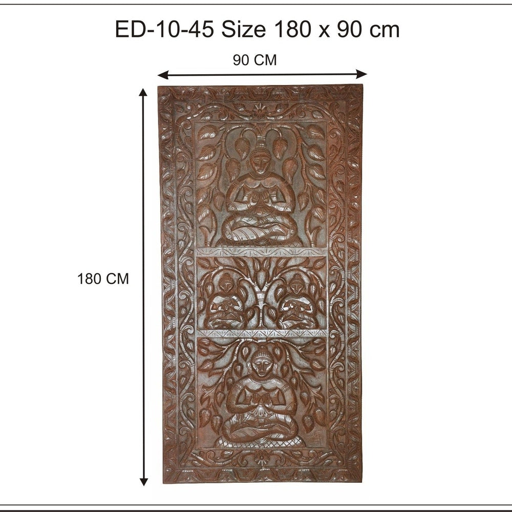 Luxury-Park Handgeschnitztes Deko Panel Türblatt aus Indien – Exotisches Kunstwerk