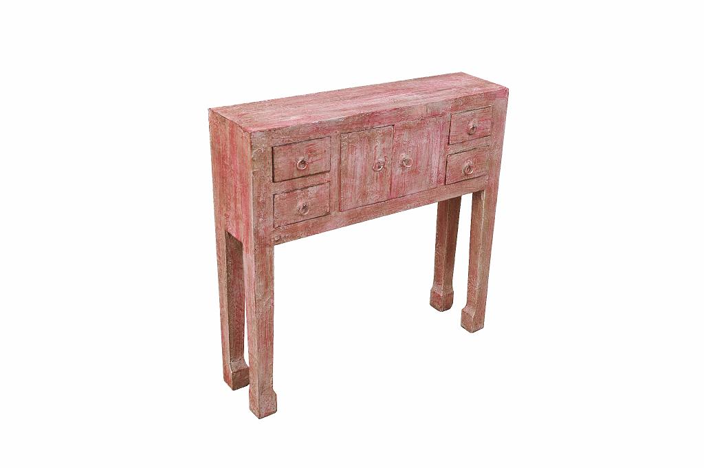 Luxury-Park Kleiner Schreibtisch im Shabby Chic Stil – Handgefertigt aus Holz, Indien