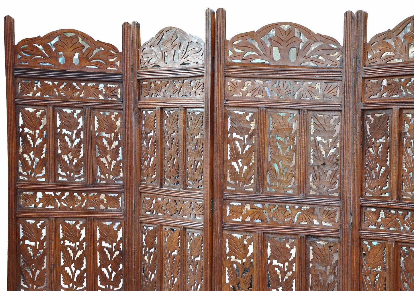 Indien Paravent großer Raumteiler dunkles Naturholz Klassiker