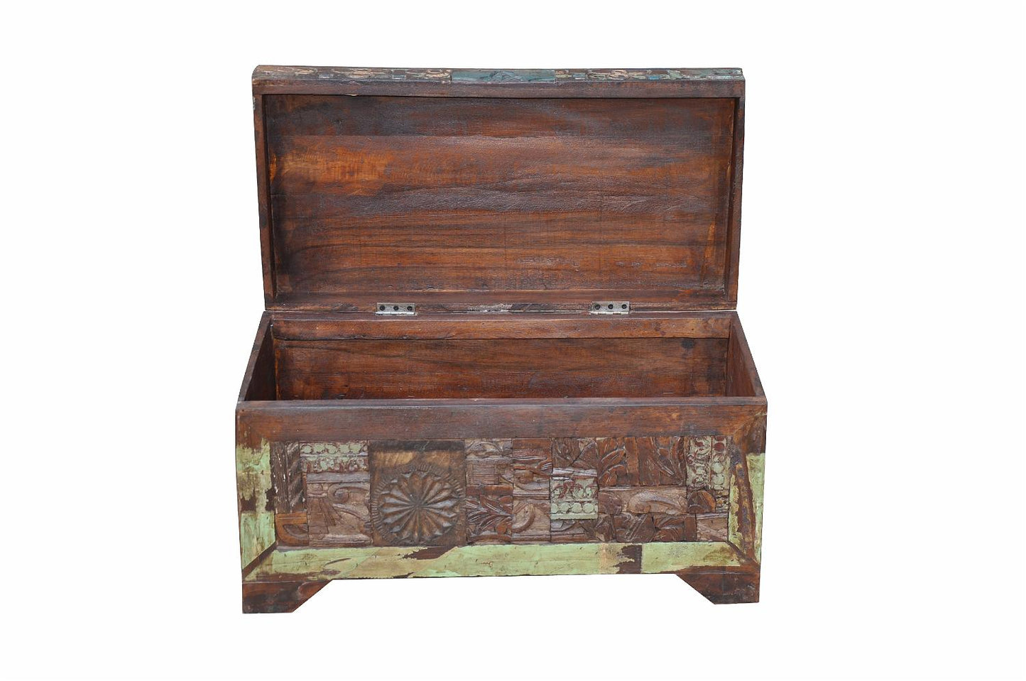 Indien kleine recycling Truhe Kassette Box traditionelle Bemalung Gujarat
