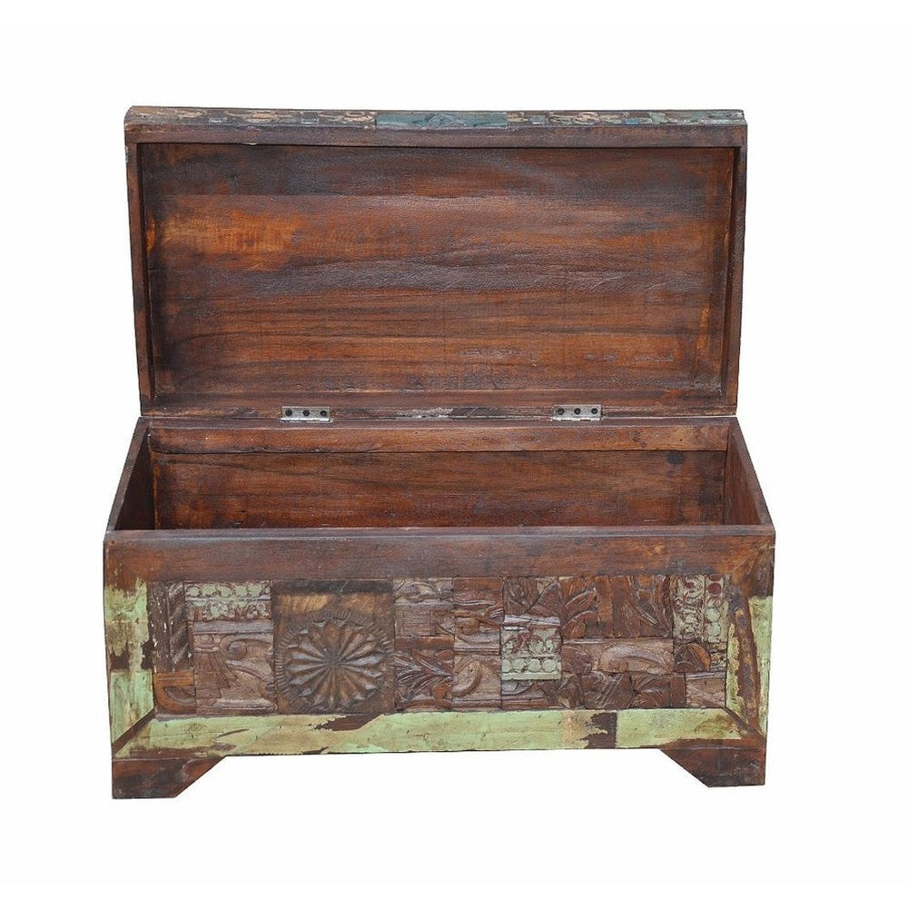 Indien kleine recycling Truhe Kassette Box traditionelle Bemalung Gujarat