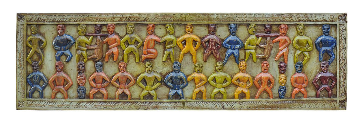 Indien ultrabreites buntes Wandbild Dekortafel Massivholz native style bei Luxury Park