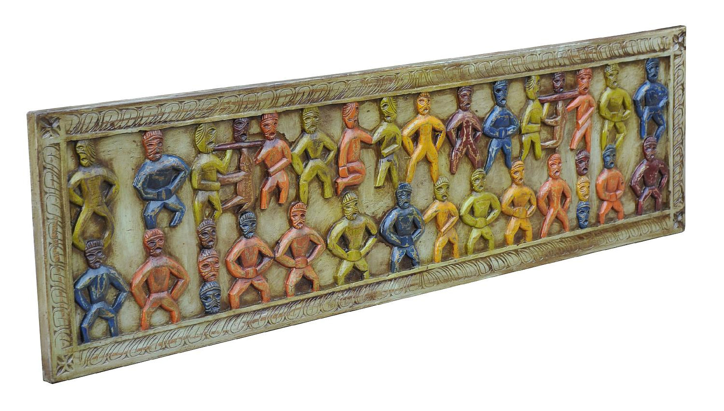Indien ultrabreites buntes Wandbild Dekortafel Massivholz native style bei Luxury Park