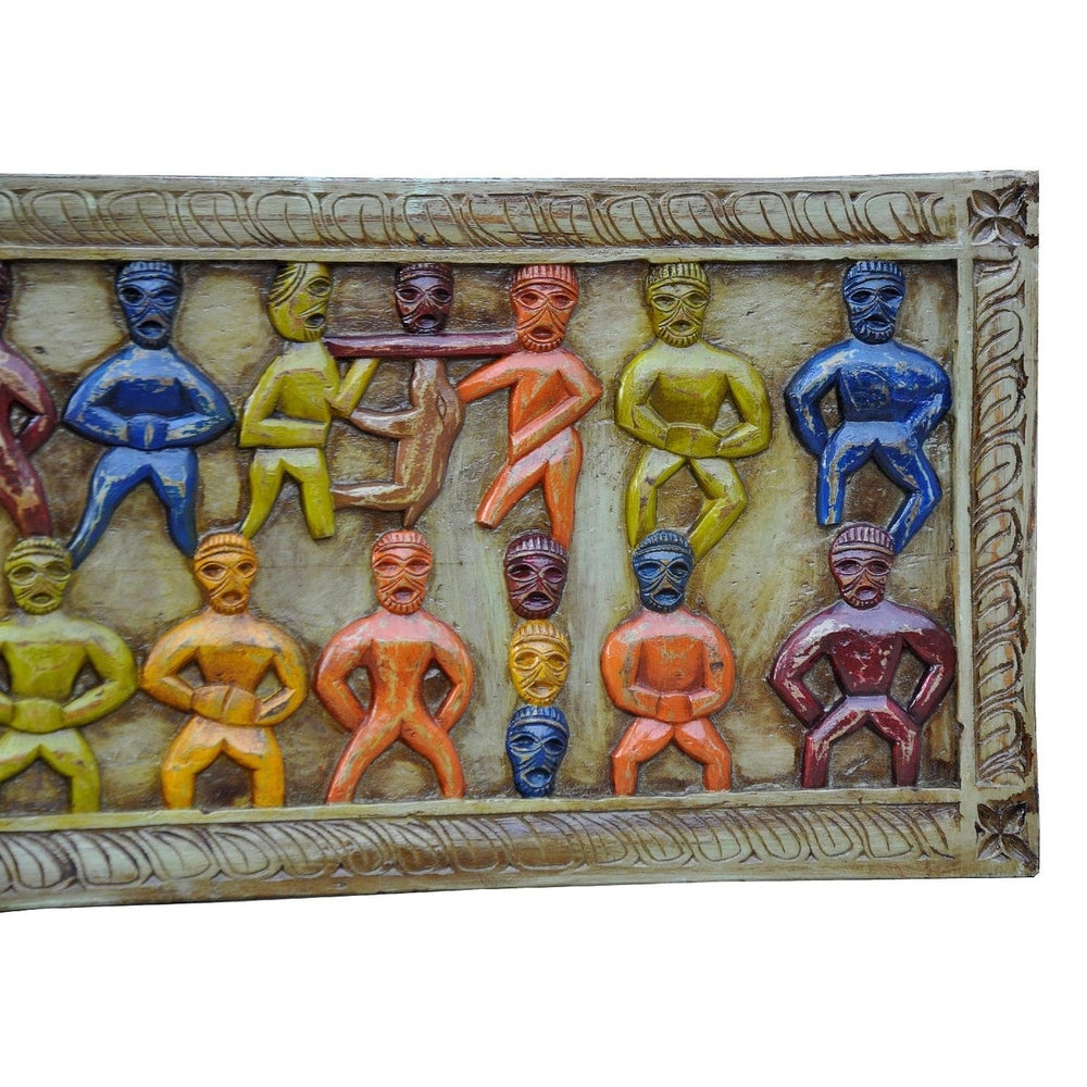 Indien ultrabreites buntes Wandbild Dekortafel Massivholz native style bei Luxury Park
